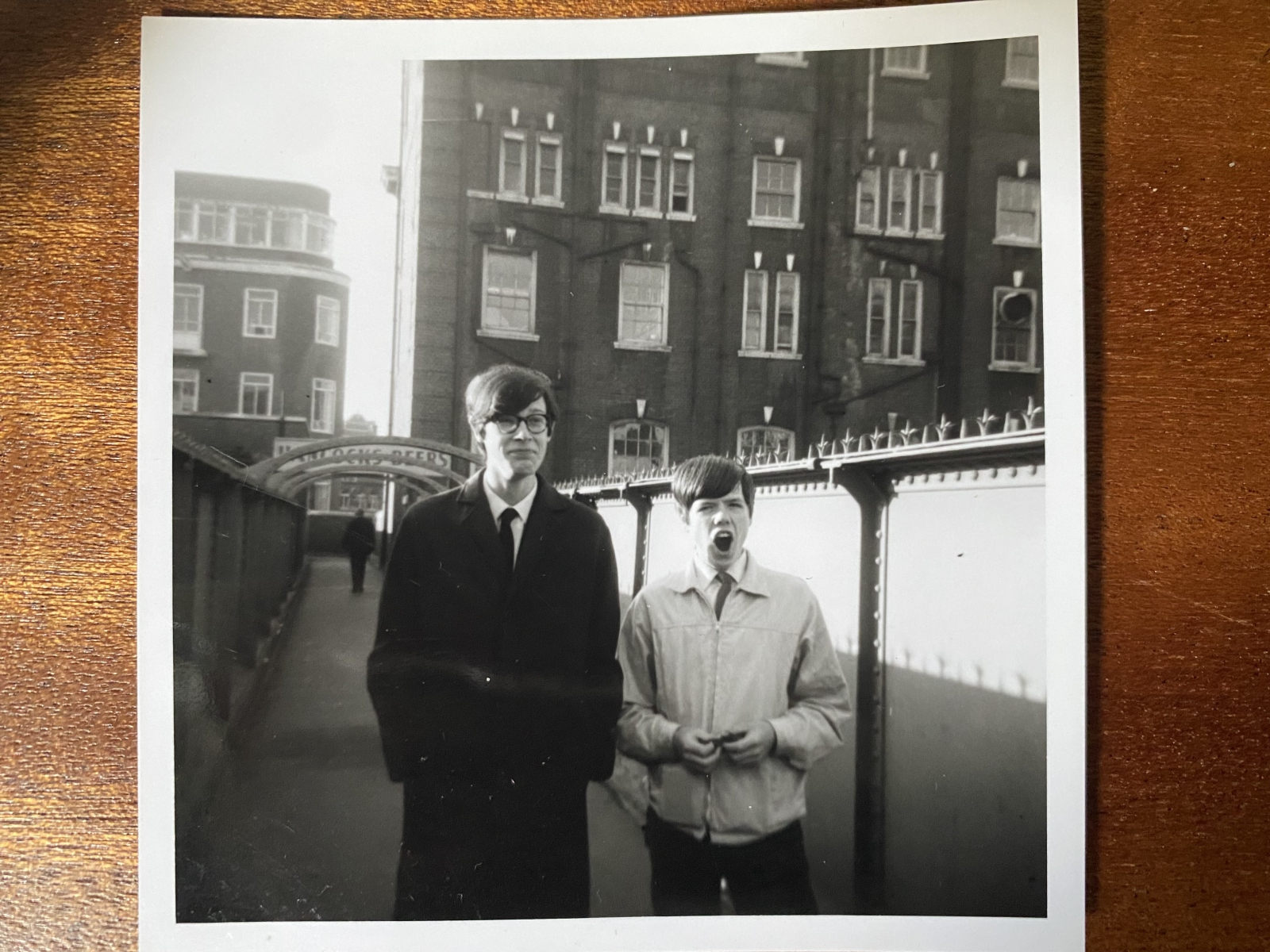 15 Aug 1968, Newport Gwent: Geoff Haigh and David Bray (Croesyceiliog Grammar School) on the way to the BCF Junior Championships at Wills Memorial Hall Bristol. Both became Gwent Champions and internationals.